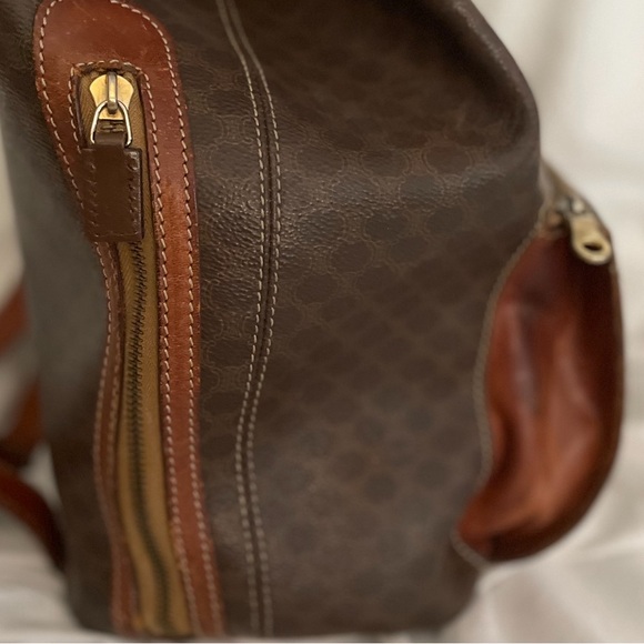 CELINE Vintage Macadam Backpack with Side Zipper Pocket and Single Magnetic Flap - Picture 4 of 16